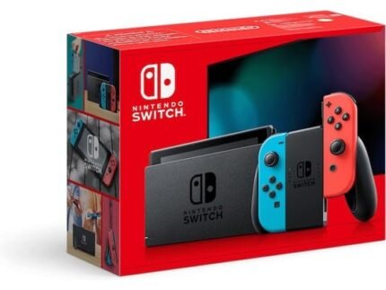 Nintendo Switch avec manettes Joy-Con bleu néon/rouge néon